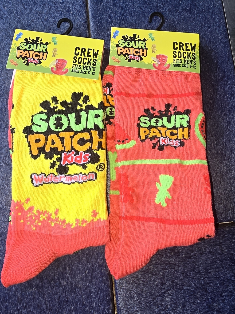 Sour Patch Kids NWT Sock Bundle 2 Pair Watermelon Crew Socks Unisex